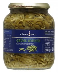 Küstengold Grüne Bohnen Längs Geschnitten