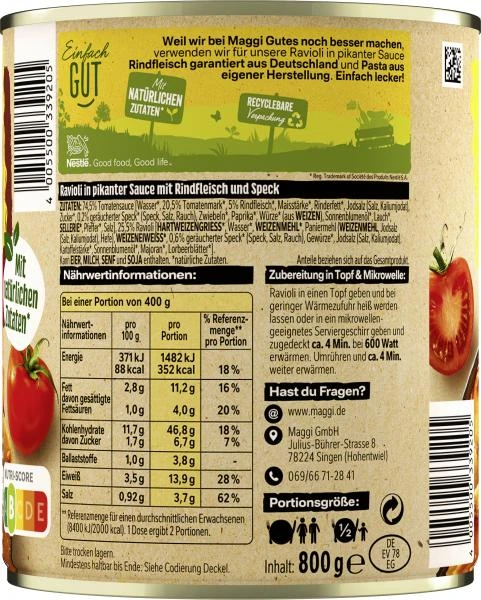 Maggi Ravioli In Pikanter Sauce Mit Fleisch – Bild 2