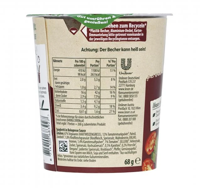Knorr Pasta Snack Bolognese – Bild 3
