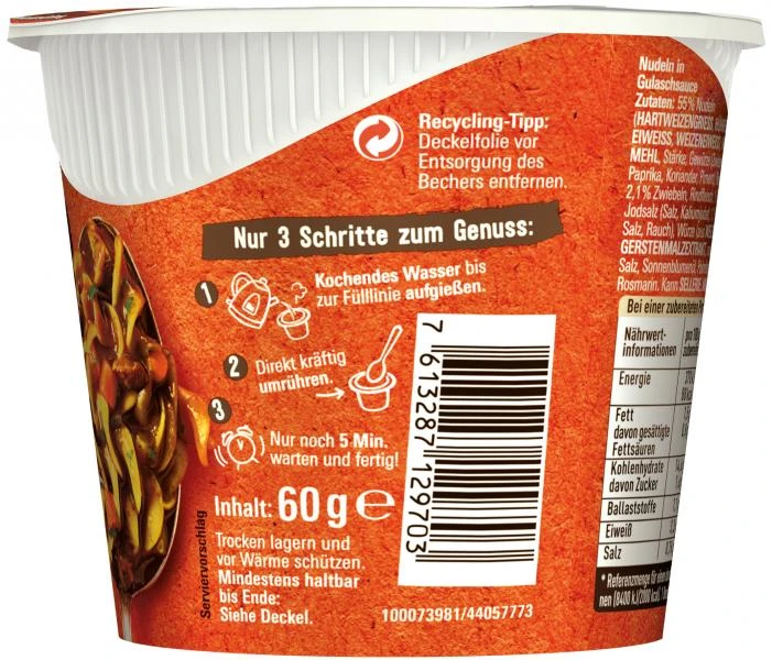Maggi 5 Minuten Terrine Nudeln In Dunkler Gulasch-Sauce – Bild 3