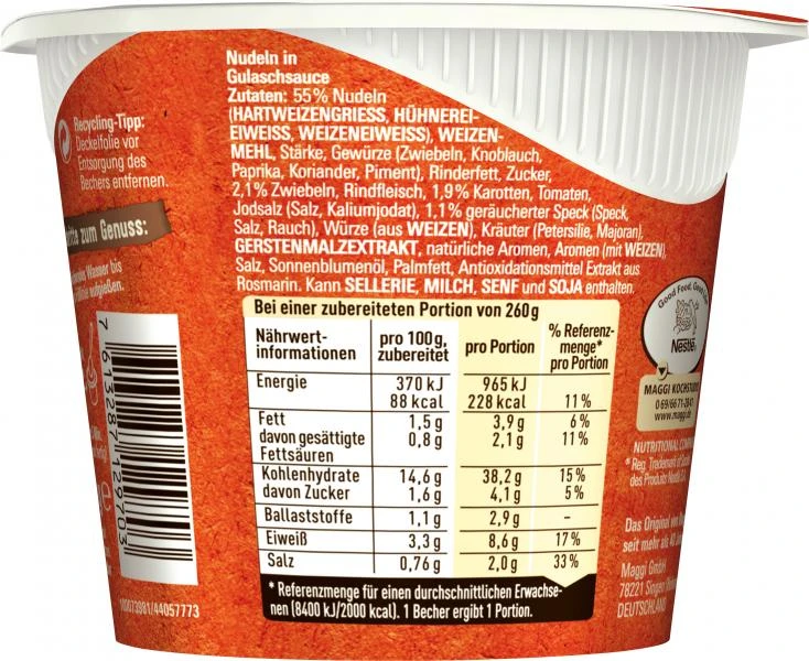 Maggi 5 Minuten Terrine Nudeln In Dunkler Gulasch-Sauce – Bild 4