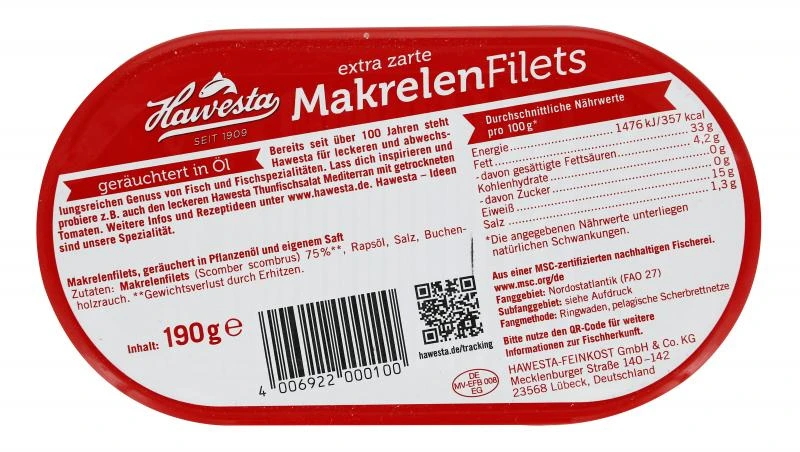 Hawesta Makrelenfilets Geräuchert In Öl – Bild 2