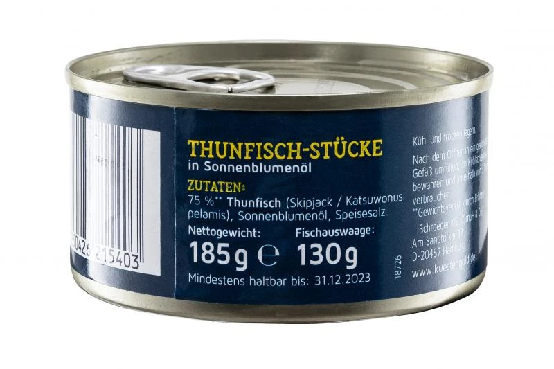 Küstengold Thunfisch-Stücke In Sonnenblumenöl – Bild 3
