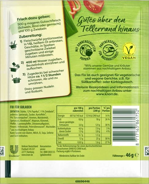 Knorr Fix Gulasch – Bild 2