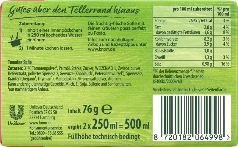 Knorr Tomaten Soße – Bild 2