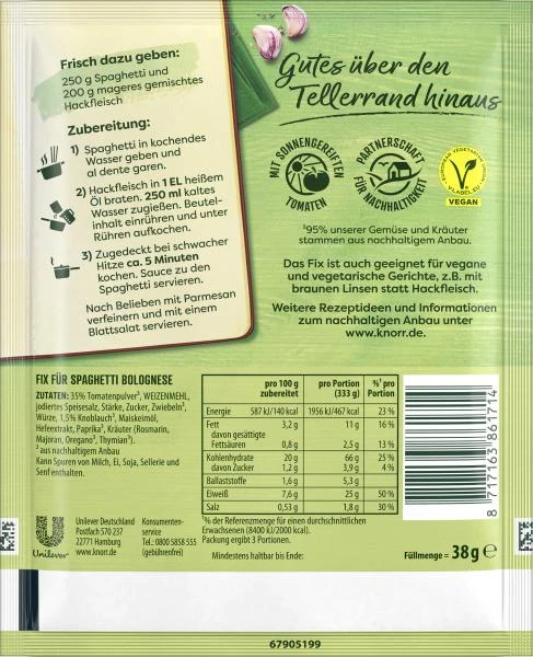 Knorr Fix Spaghetti Bolognese – Bild 2