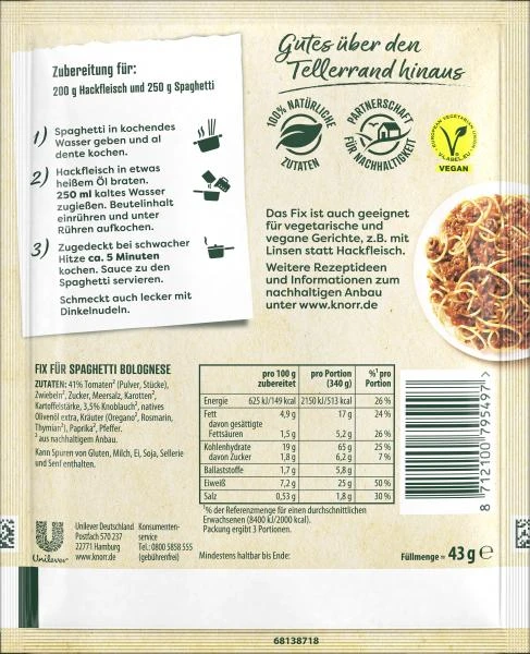 Knorr Natürlich Lecker! Spaghetti Bolognese – Bild 2