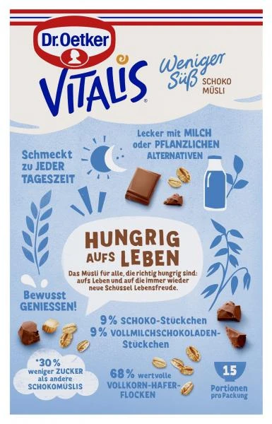 Dr. Oetker Vitalis Weniger Süß Schoko Müsli – Bild 3