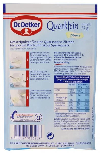 Dr. Oetker Quarkfein Zitrone – Bild 2