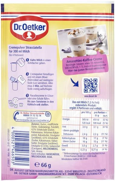 Dr. Oetker Paradies Creme Stracciatella – Bild 2