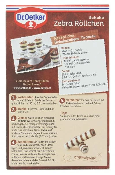 Dr. Oetker Schoko Zebra Röllchen Vollmilch & Weiß – Bild 3