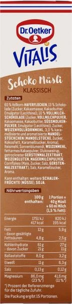 Dr. Oetker Vitalis Schoko Müsli Klassisch – Bild 4