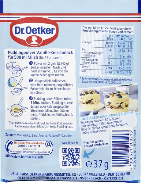 Dr. Oetker Original Pudding Vanille – Bild 2