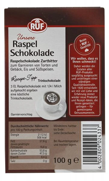 Ruf Raspel Schokolade Zartbitter – Bild 3