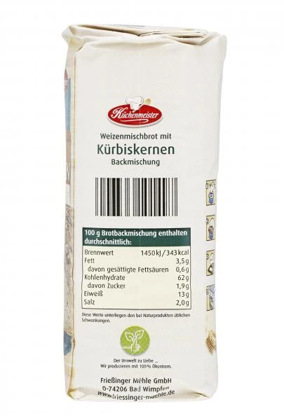 Küchenmeister Backmischung Brot Mit Kürbiskernen – Bild 2