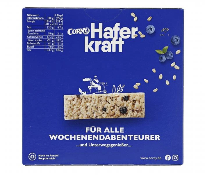 Corny Müsli-Riegel Haferkraft Blueberry-Chia – Bild 3