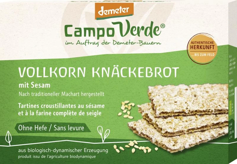 Campo Verde Demeter Vollkorn Knäckebrot Mit Sesam